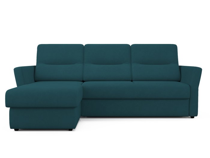 Угловой диван-кровать левый Sonny сине-зеленого цвета
