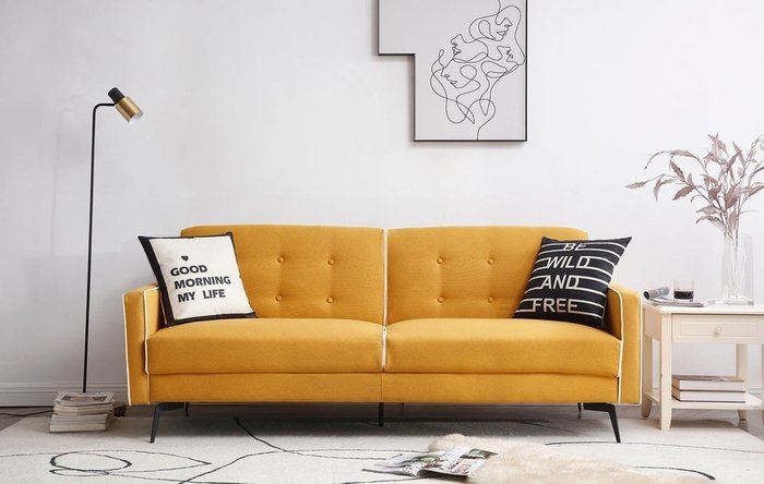 Диван-кровать Lancaster желтого цвета - купить Прямые диваны по цене 51050.0