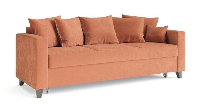 Диван-кровать Эмилио оранжевого цвета - купить Прямые диваны по цене 55328.0