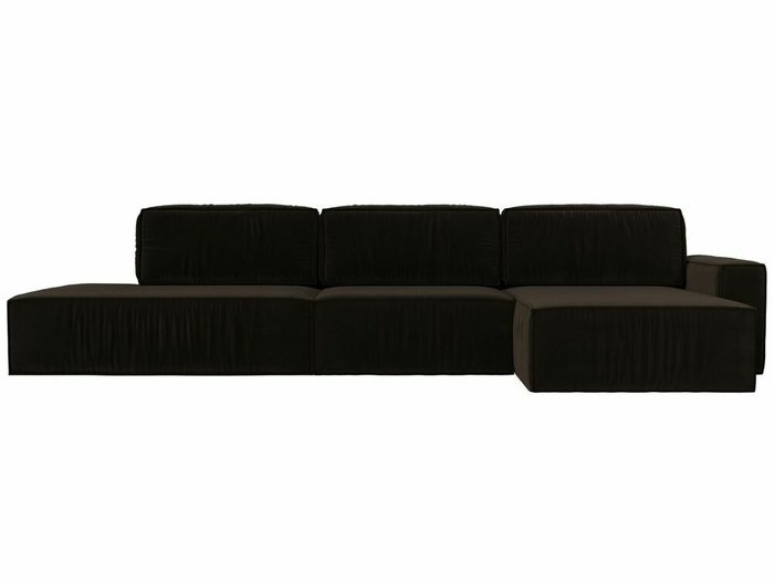Угловой диван-кровать Прага модерн лонг коричневого цвета правый угол - купить Угловые диваны по цене 102999.0