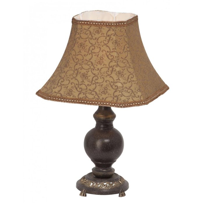 Настольная лампа с коричневым абажуром 