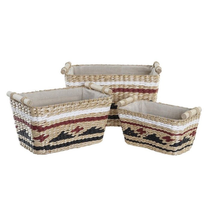 Набор корзин DKD Home Decor полиэстер Колониальный волокно (39 x 27 x 24 cm) - лучшие Аксессуары для гостиной в INMYROOM Набор корзин DKD Home Decor полиэстер Колониальный волокно (39 x 27 x 24 cm) - лучшие Аксессуары для гостиной в INMYROOM