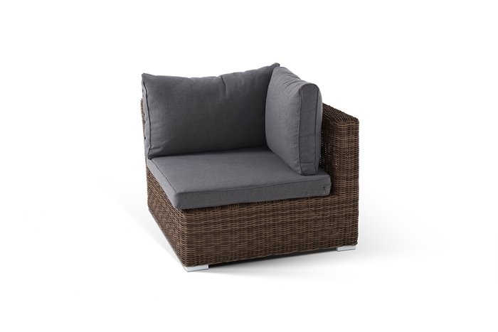 Модуль угловой Лунго с подушками коричневого цвета - купить Садовые кресла по цене 40935.0