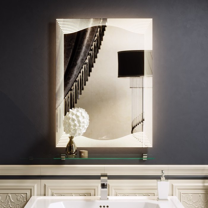Настенное зеркало Monaco 60х80 с подсветкой  - лучшие Настенные зеркала в INMYROOM