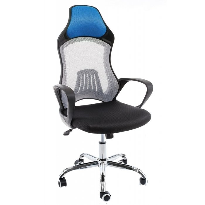 Компьютерное кресло Atlant черно-голубого цвета
