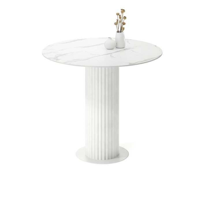 Обеденный стол круглый Фулу белого цвета - купить Обеденные столы по цене 51906.0