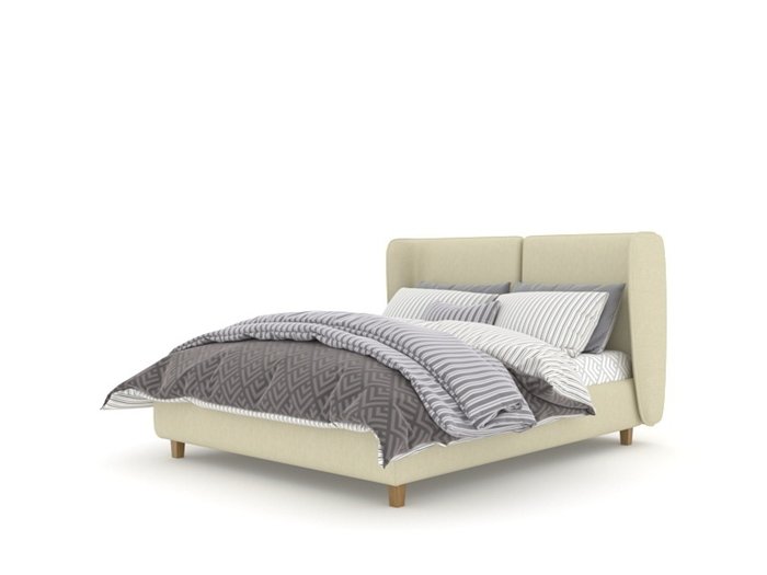 Кровать Шерман Box High 160х200 бежевого цвета с подъемным механизмом - лучшие Кровати для спальни в INMYROOM
