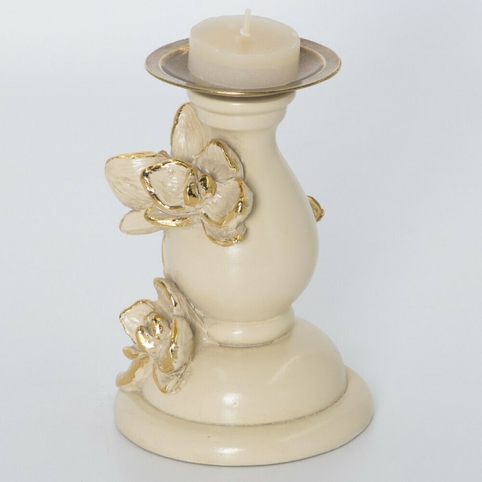 Подсвечник Орхидея Чарми молочно-золотого цвета - купить Подсвечники по цене 2493.0