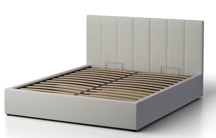 Кровать Венера-3 180х200 белого цвета с подъемным механизмом (экокожа) - купить Кровати для спальни по цене 25552.0