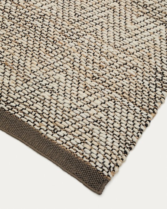 Бежевый жаккардовый ковер Arpe 160х230 из джута - купить Ковры по цене 52990.0 Бежевый жаккардовый ковер Arpe 160х230 из джута - купить Ковры по цене 52990.0