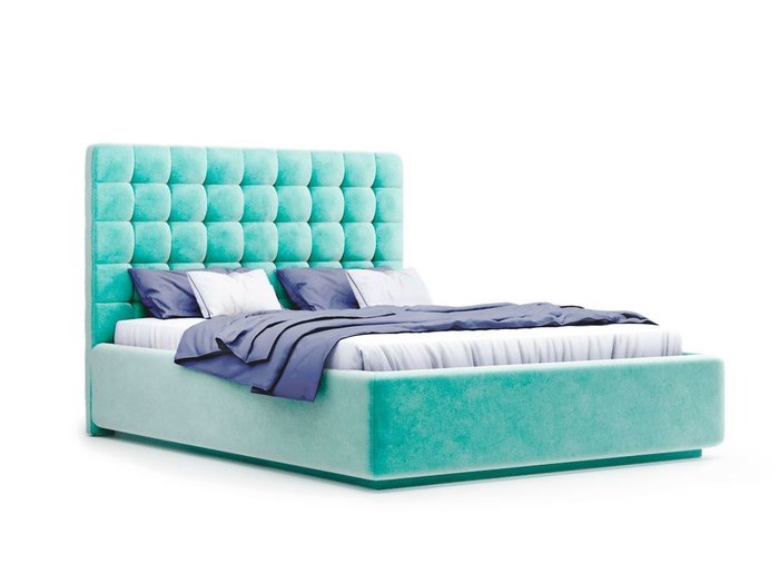 Кровать Vita мятного цвета с ортопедическим основанием 140х200 - купить Кровати для спальни по цене 24821.0