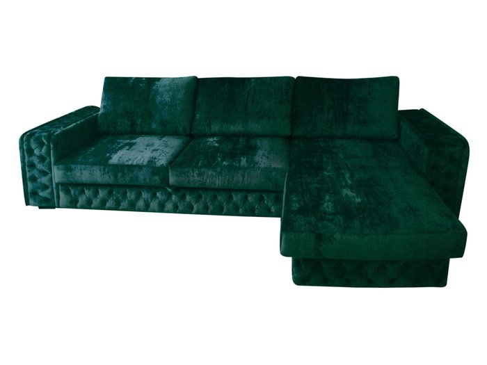 Угловой диван-кровать Прадо зеленого цвета