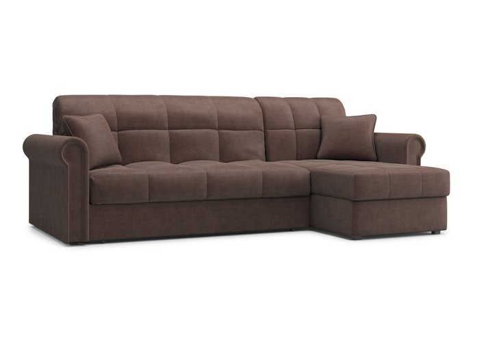 Угловой диван-кровать Палермо 1.2 темно-коричневого цвета