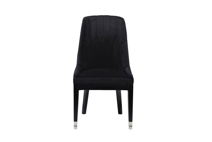 Стул в обивке из велюра черного цвета  - купить Обеденные стулья по цене 24000.0