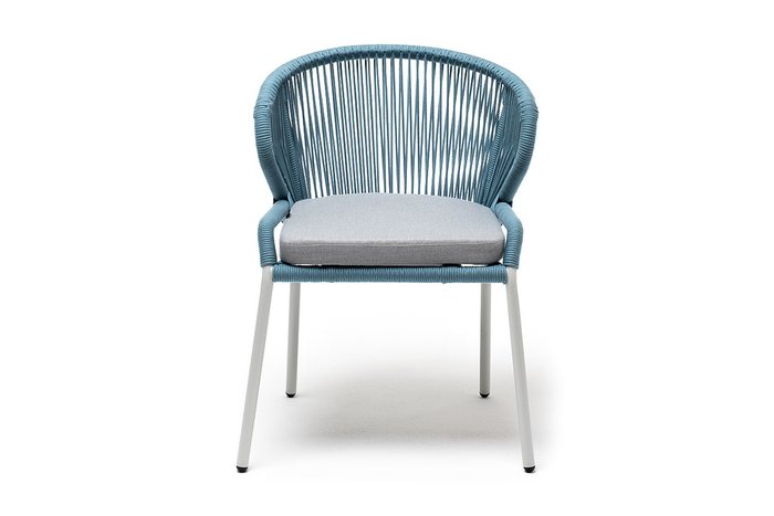 Плетеный стул Милан серо-бирюзового цвета - купить Садовые стулья по цене 23600.0