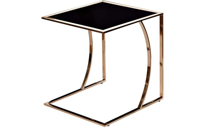 Журнальный столик приставной с черной столешницей из стекла - купить Кофейные столики по цене 26400.0