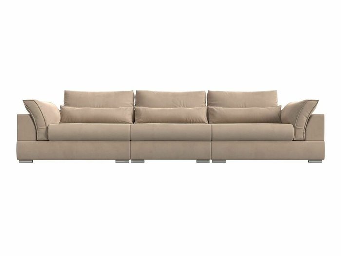 Прямой диван-кровать Пекин Long бежевого цвета - купить Прямые диваны по цене 101999.0