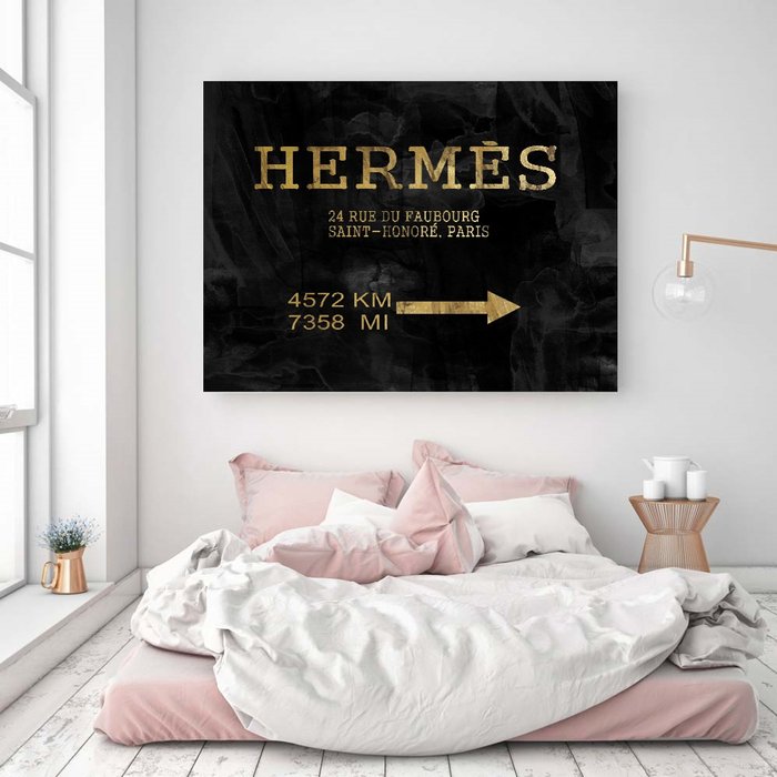 Постер Hermes 2 А3 черно-золотого цвета - купить Картины по цене 2500.0
