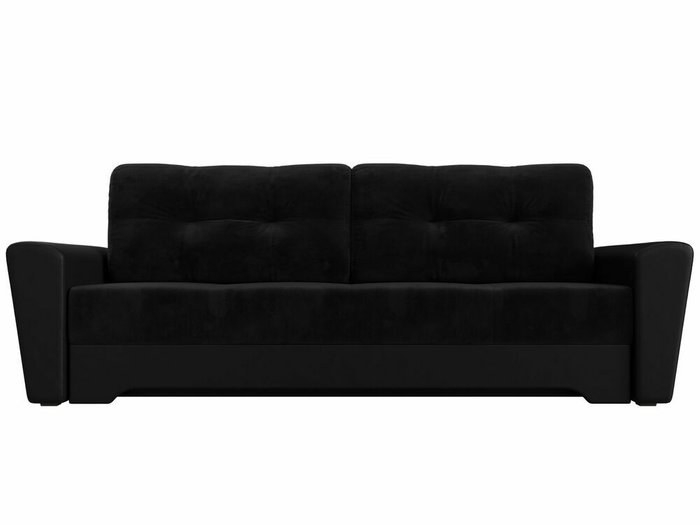 Диван-кровать Амстердам черного цвета (экокожа/ткань) - купить Прямые диваны по цене 39999.0
