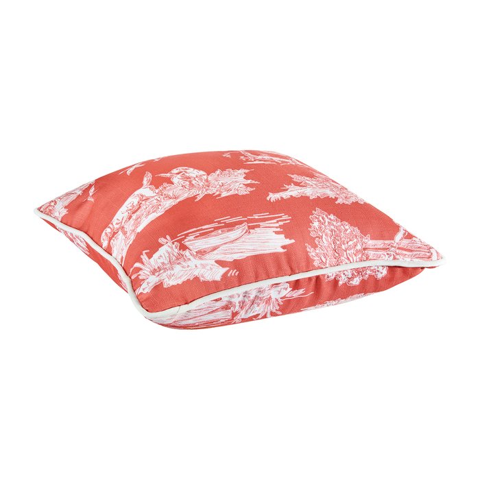 Декоративная подушка Klassika 40х40 бело-красного цвета - лучшие Декоративные подушки в INMYROOM