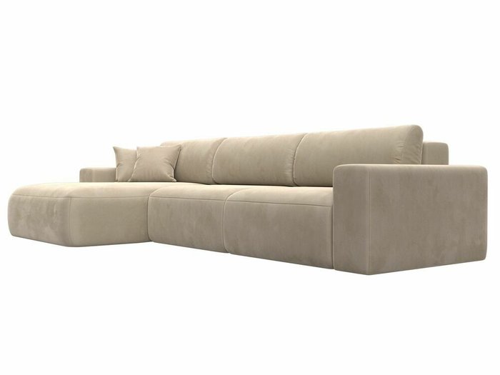 Угловой диван-кровать Лига 036 Классик Лонг бежевого цвета левый угол - лучшие Угловые диваны в INMYROOM