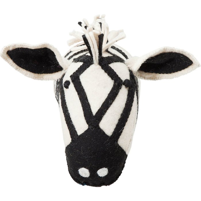 Украшение настенное Zebra Head черно-белого цвета Украшение настенное Zebra Head черно-белого цвета