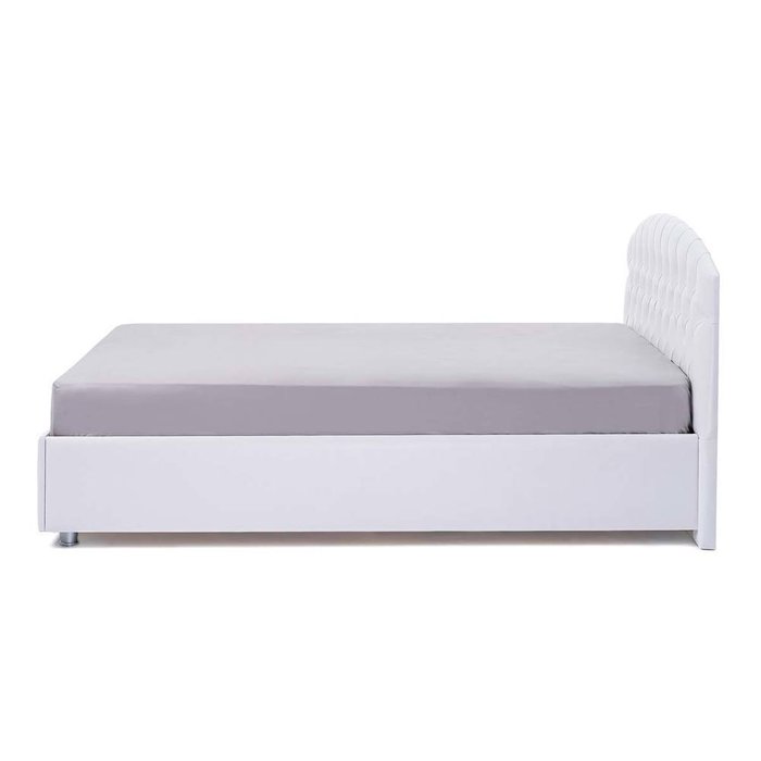 Кровать Пальмира с подъемным механизмом из белой экокожи 160х200 - лучшие Кровати для спальни в INMYROOM