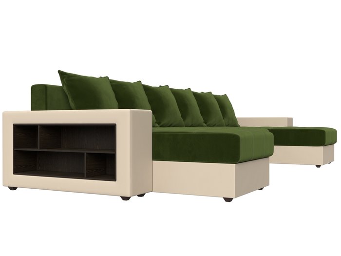 Уловой диван-кровать Дубай зеленого цвета (ткань\экокожа) - лучшие Угловые диваны в INMYROOM