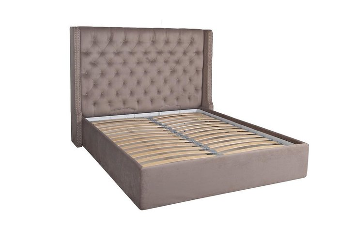 Кровать Louisiana серого цвета с подъемным механизмом 160х200 - лучшие Кровати для спальни в INMYROOM