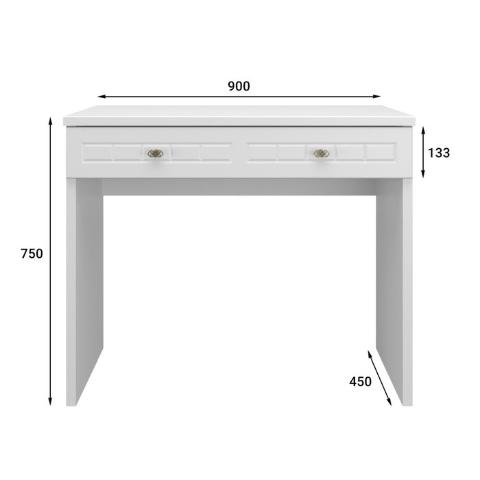 Гримерный столик Монблан L белого цвета с зеркалом - купить Туалетные столики по цене 16548.0
