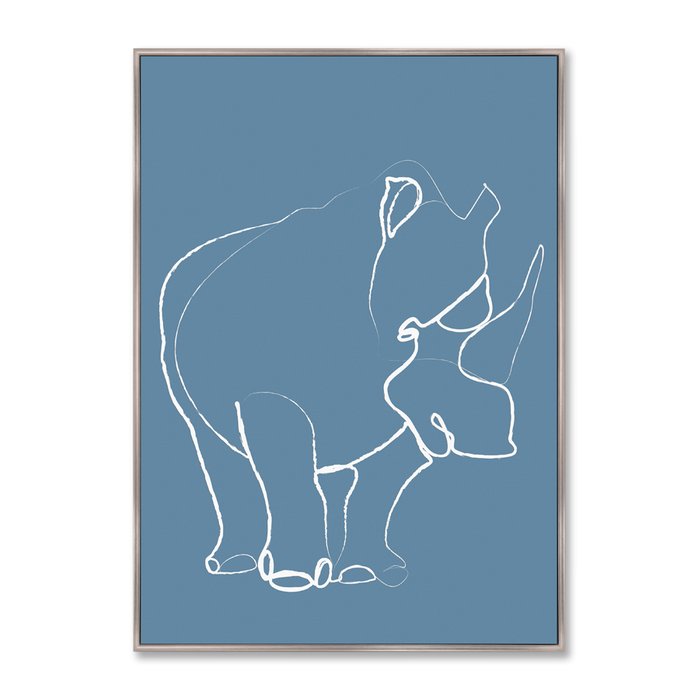 Репродукция картины на холсте Rhino on blue - купить Картины по цене 21999.0