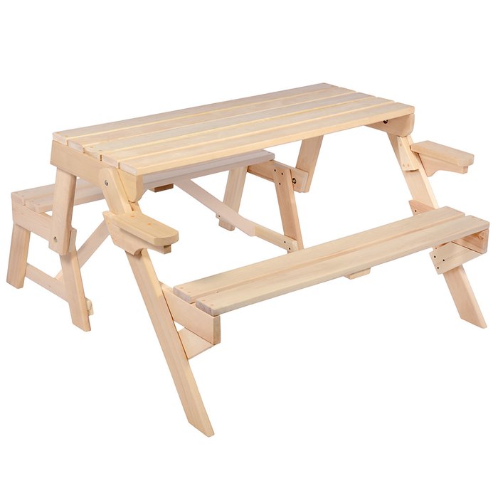 Скамья-стол для бани раскладная бежевого цвета - купить Садовые столы по цене 9445.0