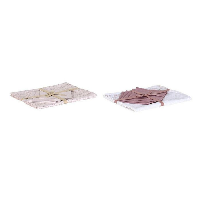 Скатерть и салфетки DKD Home Decor 150 x 150 x 0,5 см Розовый Белый (2 штук) - купить Скатерти по цене 6345.0 Скатерть и салфетки DKD Home Decor 150 x 150 x 0,5 см Розовый Белый (2 штук) - купить Скатерти по цене 6345.0