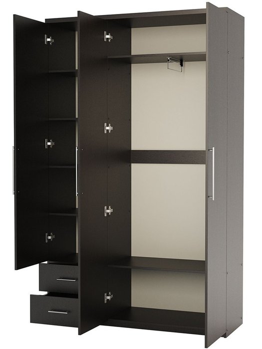 Шкаф трехдверный Мелодия МКЯ-32/1 135х45 венге - купить Шкафы распашные по цене 32990 Шкаф трехдверный Мелодия МКЯ-32/1 135х45 венге - купить Шкафы распашные по цене 32990