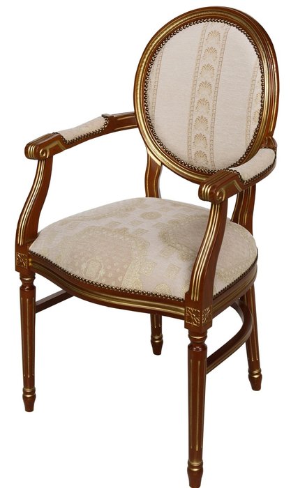 Стул-кресло деревянный Астория коричнево-бежевого цвета