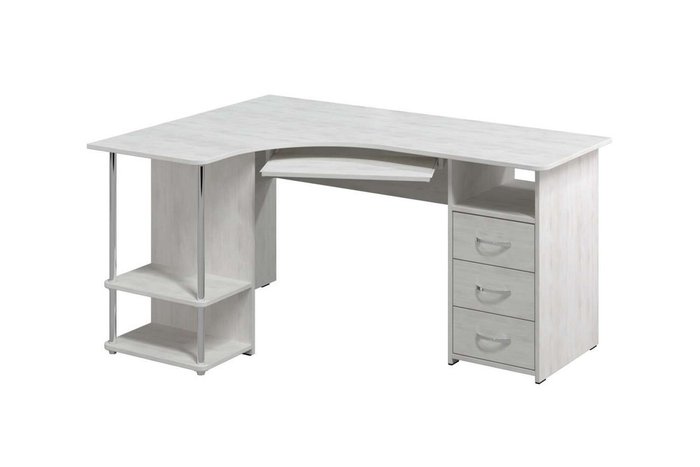 Стол компьютерный светло-серого цвета
