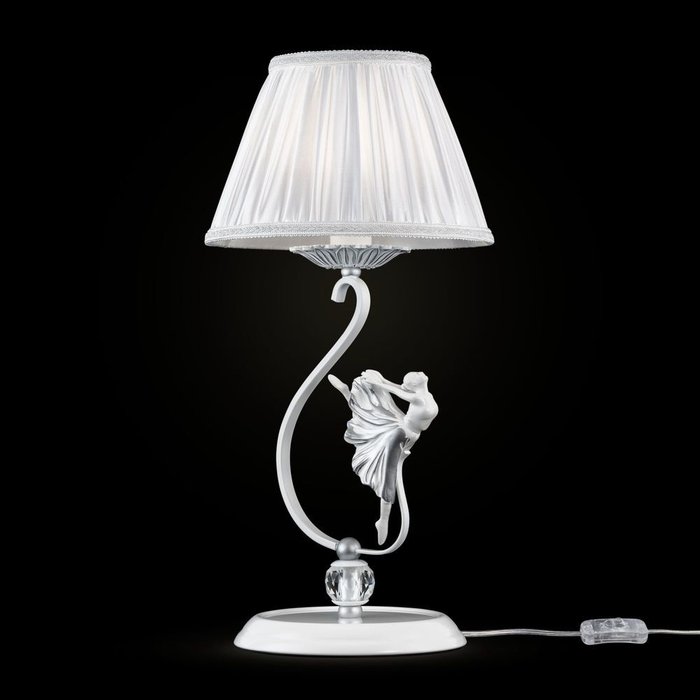 Настольная лампа Elina бело-серебряного цвета - лучшие Рабочие лампы в INMYROOM