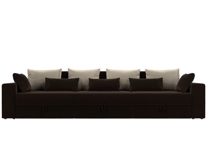 Прямой диван-кровать Мэдисон Long коричнево-бежевого цвета - купить Прямые диваны по цене 49990.0