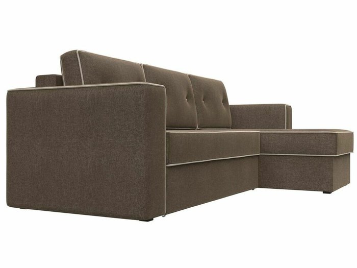 Угловой диван-кровать Принстон коричневого цвета правый угол - лучшие Угловые диваны в INMYROOM