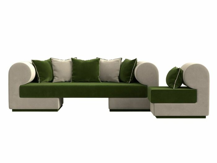 Набор мягкой мебели Кипр 2 зелено-бежевого цвета - купить Комплекты мягкой мебели по цене 71998.0