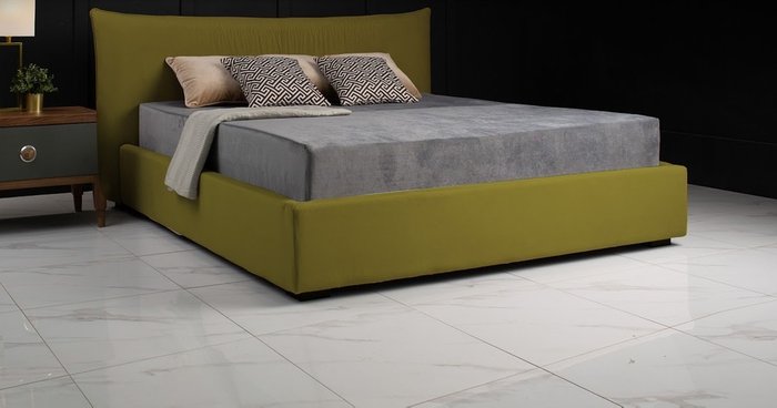 Кровать с подъемным механизмом Mainland 200х200 зеленого цвета - купить Кровати для спальни по цене 106000.0