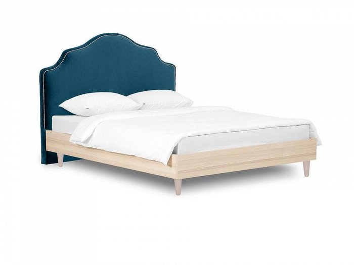 Кровать Queen II Victoria 160х200 с изголовьем темно-синего цвета  - купить Кровати для спальни по цене 49100.0