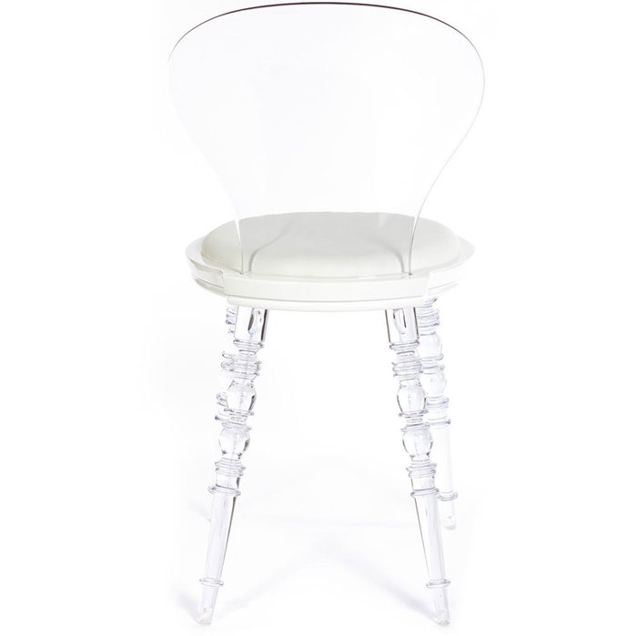 Стул Babel белого цвета с прозрачными ножками - лучшие Обеденные стулья в INMYROOM