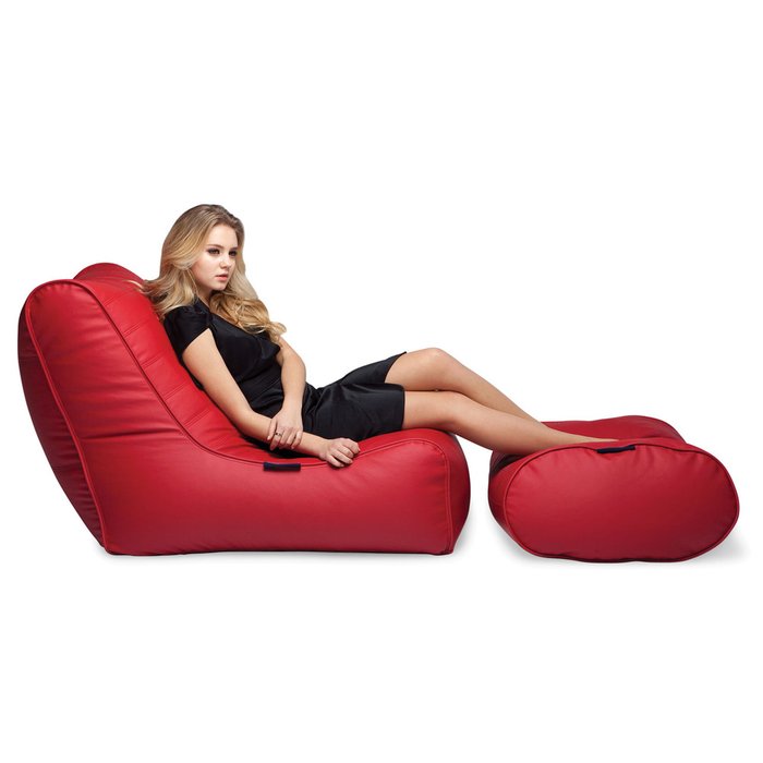 Бескаркасное кожаное кресло Ambient Lounge Fiorenze™ Leather Sofa - Mode Red (красный)