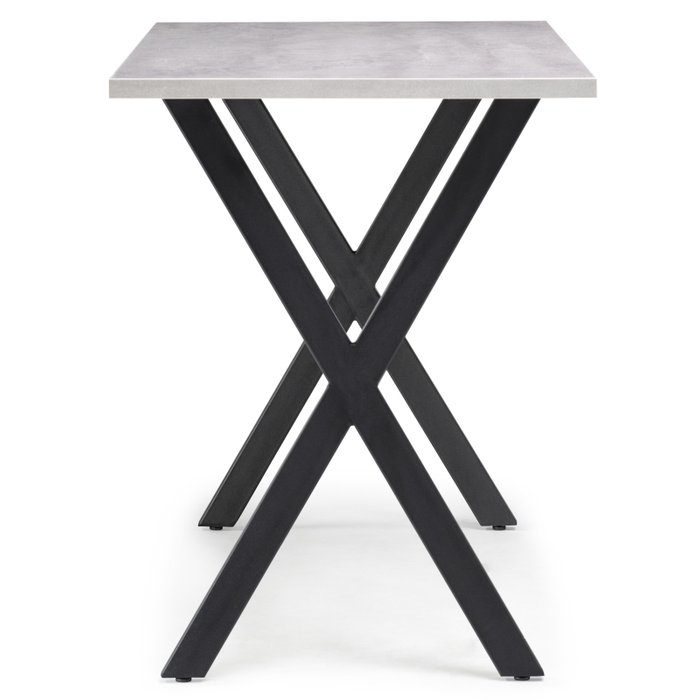 Обеденный стол Алеста Лофт серого цвета на черных ножках - лучшие Обеденные столы в INMYROOM