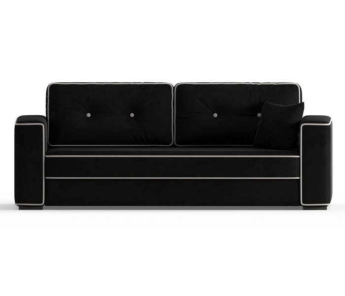 Диван-кровать Аваллон в обивке из велюра черного цвета - купить Прямые диваны по цене 36790.0