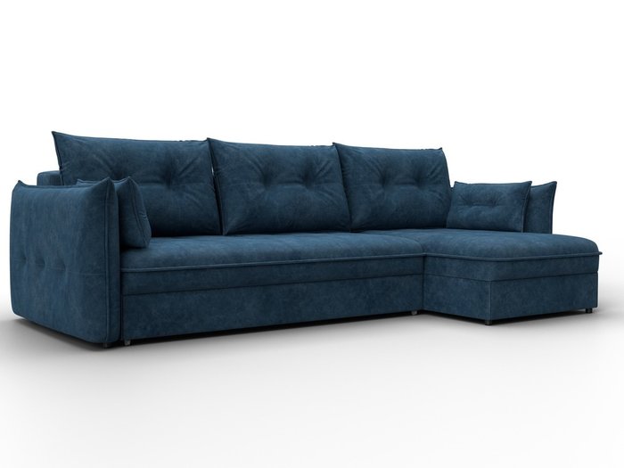 Угловой диван-кровать Лига-100 синего цвета Угловой диван-кровать Лига-100 синего цвета