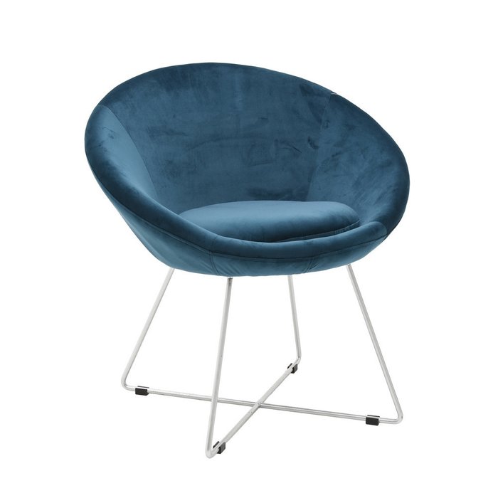 Кресло круглое синего цвета