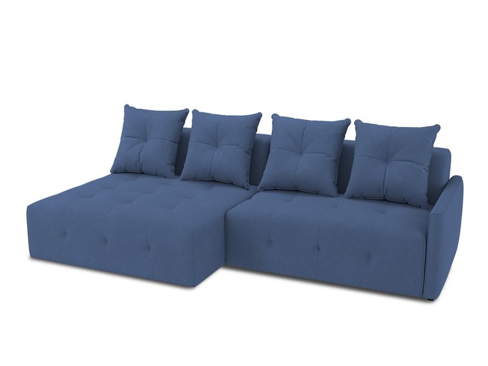 Угловой диван-кровать левый Bronks синего цвета - купить Угловые диваны по цене 111000.0