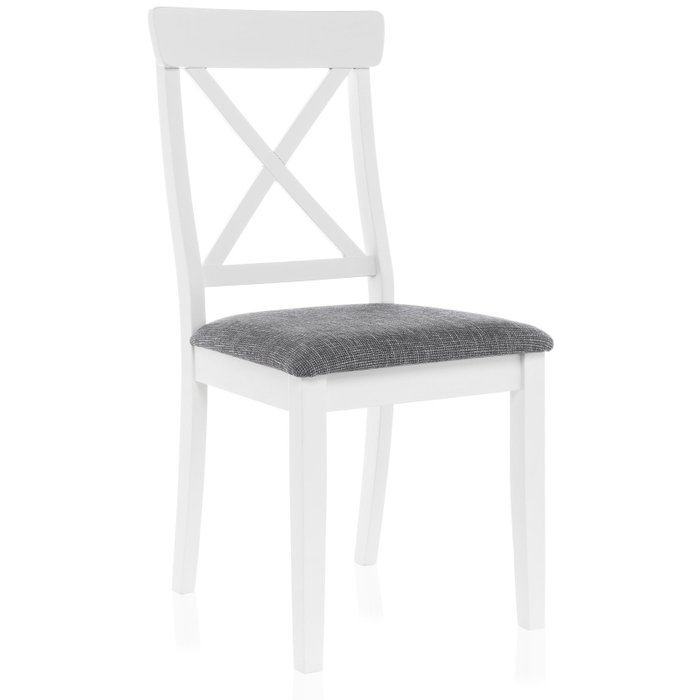 Деревянный стул Bern butter white / grey с серым сидением